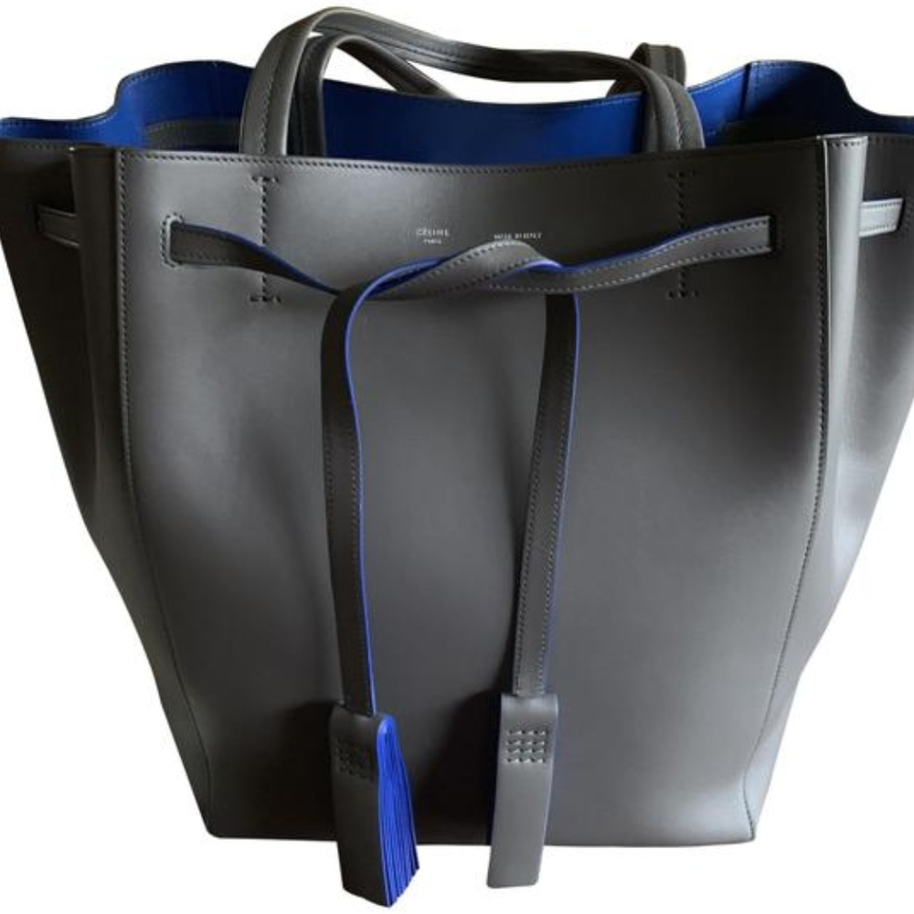 CELINE Phantom Tie Cabas Tote Small Gray Blue